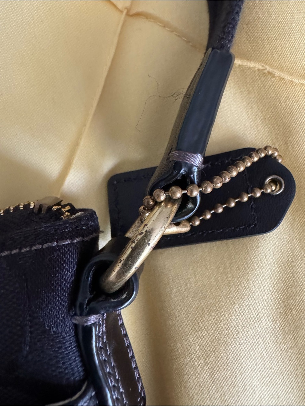 Coach Black Monogram Crossbody Bag with Cream Logo Scarf Accent - Picture 5 of 10